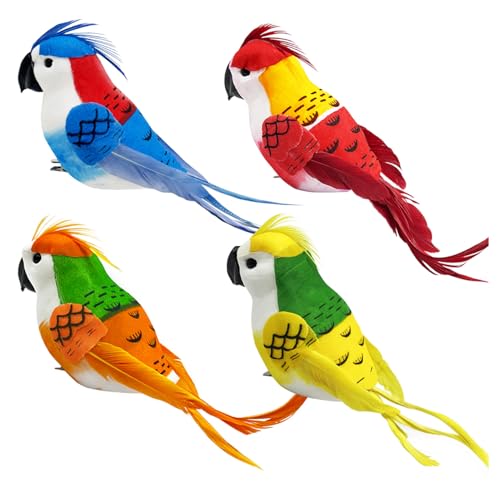 LWINGFLYER Künstliche Schaumstoff-Vogelfedern Papageien 17 cm Ornamente DIY-Handwerk für Hochzeitsdekoration Haus Garten Einrichtung Partyzubehör mit Metallclip 4 Stück LWINGFLYER Künstliche Schaumstoff-Vogelfedern Papageien 17 cm Ornamente DIY-Handwerk für Hochzeitsdekoration Haus Garten Einrichtung Partyzubehör mit Metallclip 4 Stück von LWINGFLYER