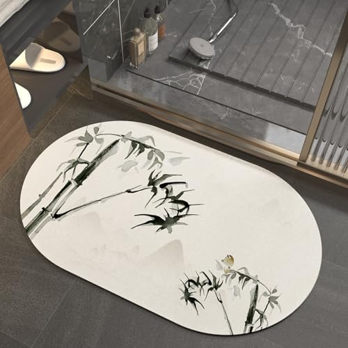 Badezimmerteppich 40X60Cm Bambus Badteppich rutschfest Waschbar,Duschvorleger Schnelltrocknend,Stein Badematte,Diatomite Stone Bath Mat,Super Absorbierende Badvorleger Badezimmerteppich 40X60Cm Bambus Badteppich rutschfest Waschbar,Duschvorleger Schnelltrocknend,Stein Badematte,Diatomite Stone Bath Mat,Super Absorbierende Badvorleger von LWLFC