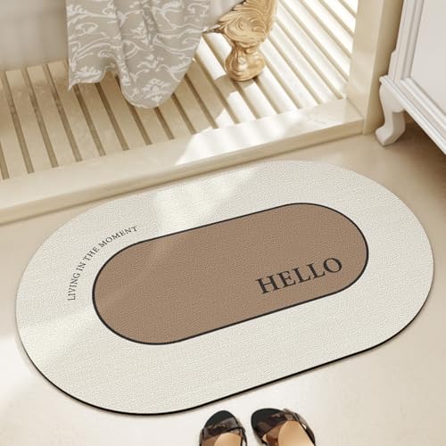 Badezimmerteppich 40X60Cm Beige Badteppich rutschfest Waschbar,Duschvorleger Schnelltrocknend,Stein Badematte,Diatomite Stone Bath Mat,Super Absorbierende Badvorleger Badezimmerteppich 40X60Cm Beige Badteppich rutschfest Waschbar,Duschvorleger Schnelltrocknend,Stein Badematte,Diatomite Stone Bath Mat,Super Absorbierende Badvorleger von LWLFC
