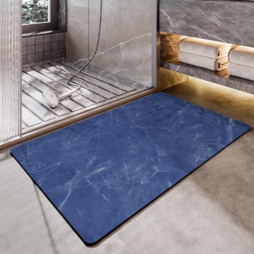 Badezimmerteppich 40X60Cm Blau Badteppich rutschfest Waschbar,Duschvorleger Schnelltrocknend,Stein Badematte,Diatomite Stone Bath Mat,Super Absorbierende Badvorleger Badezimmerteppich 40X60Cm Blau Badteppich rutschfest Waschbar,Duschvorleger Schnelltrocknend,Stein Badematte,Diatomite Stone Bath Mat,Super Absorbierende Badvorleger von LWLFC