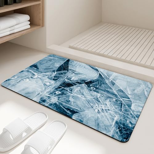 Badezimmerteppich 40X60Cm EIS Badteppich rutschfest Waschbar,Duschvorleger Schnelltrocknend,Stein Badematte,Diatomite Stone Bath Mat,Super Absorbierende Badvorleger Badezimmerteppich 40X60Cm EIS Badteppich rutschfest Waschbar,Duschvorleger Schnelltrocknend,Stein Badematte,Diatomite Stone Bath Mat,Super Absorbierende Badvorleger von LWLFC