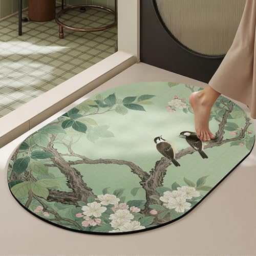 Badezimmerteppich 40X60Cm Grün Badteppich rutschfest Waschbar,Duschvorleger Schnelltrocknend,Stein Badematte,Diatomite Stone Bath Mat,Super Absorbierende Badvorleger Badezimmerteppich 40X60Cm Grün Badteppich rutschfest Waschbar,Duschvorleger Schnelltrocknend,Stein Badematte,Diatomite Stone Bath Mat,Super Absorbierende Badvorleger von LWLFC