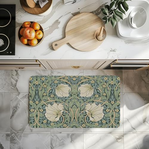 Badezimmerteppich 40X60Cm Grüne Blumen Badteppich rutschfest Waschbar,Duschvorleger Schnelltrocknend,Stein Badematte,Diatomite Stone Bath Mat,Super Absorbierende Badvorleger Badezimmerteppich 40X60Cm Grüne Blumen Badteppich rutschfest Waschbar,Duschvorleger Schnelltrocknend,Stein Badematte,Diatomite Stone Bath Mat,Super Absorbierende Badvorleger von LWLFC