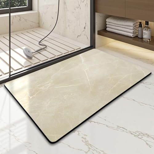 Badezimmerteppich 40X60Cm Hellgelb Badteppich rutschfest Waschbar,Duschvorleger Schnelltrocknend,Stein Badematte,Diatomite Stone Bath Mat,Super Absorbierende Badvorleger Badezimmerteppich 40X60Cm Hellgelb Badteppich rutschfest Waschbar,Duschvorleger Schnelltrocknend,Stein Badematte,Diatomite Stone Bath Mat,Super Absorbierende Badvorleger von LWLFC
