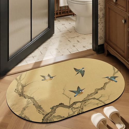 Badezimmerteppich 40X60Cm Khaki Badteppich rutschfest Waschbar,Duschvorleger Schnelltrocknend,Stein Badematte,Diatomite Stone Bath Mat,Super Absorbierende Badvorleger Badezimmerteppich 40X60Cm Khaki Badteppich rutschfest Waschbar,Duschvorleger Schnelltrocknend,Stein Badematte,Diatomite Stone Bath Mat,Super Absorbierende Badvorleger von LWLFC