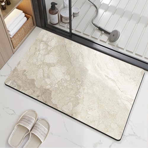 Badezimmerteppich 40X60Cm Marmor Badteppich rutschfest Waschbar,Duschvorleger Schnelltrocknend,Stein Badematte,Diatomite Stone Bath Mat,Super Absorbierende Badvorleger Badezimmerteppich 40X60Cm Marmor Badteppich rutschfest Waschbar,Duschvorleger Schnelltrocknend,Stein Badematte,Diatomite Stone Bath Mat,Super Absorbierende Badvorleger von LWLFC