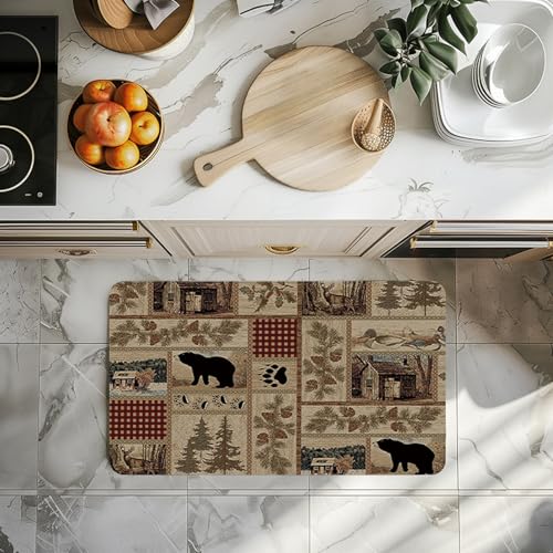 Badezimmerteppich 40X60Cm Retro Badteppich rutschfest Waschbar,Duschvorleger Schnelltrocknend,Stein Badematte,Diatomite Stone Bath Mat,Super Absorbierende Badvorleger von LWLFC