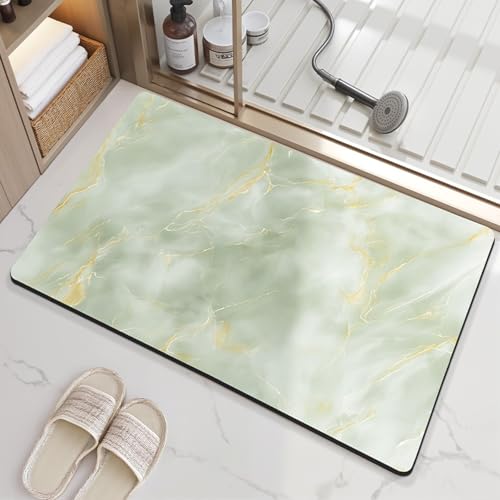Badezimmerteppich 40X60Cm Smaragdgrün Badteppich rutschfest Waschbar,Duschvorleger Schnelltrocknend,Stein Badematte,Diatomite Stone Bath Mat,Super Absorbierende Badvorleger Badezimmerteppich 40X60Cm Smaragdgrün Badteppich rutschfest Waschbar,Duschvorleger Schnelltrocknend,Stein Badematte,Diatomite Stone Bath Mat,Super Absorbierende Badvorleger von LWLFC