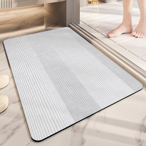 Badezimmerteppich 40X60Cm Streifen Badteppich rutschfest Waschbar,Duschvorleger Schnelltrocknend,Stein Badematte,Diatomite Stone Bath Mat,Super Absorbierende Badvorleger Badezimmerteppich 40X60Cm Streifen Badteppich rutschfest Waschbar,Duschvorleger Schnelltrocknend,Stein Badematte,Diatomite Stone Bath Mat,Super Absorbierende Badvorleger von LWLFC