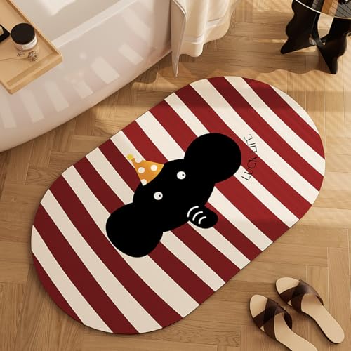 Badezimmerteppich 50X80Cm Elefanten Badteppich rutschfest Waschbar,Duschvorleger Schnelltrocknend,Stein Badematte,Diatomite Stone Bath Mat,Super Absorbierende Badvorleger von LWLFC