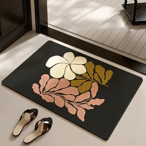 Badezimmerteppich 60X90Cm Blumen Badteppich rutschfest Waschbar,Duschvorleger Schnelltrocknend,Stein Badematte,Diatomite Stone Bath Mat,Super Absorbierende Badvorleger Badezimmerteppich 60X90Cm Blumen Badteppich rutschfest Waschbar,Duschvorleger Schnelltrocknend,Stein Badematte,Diatomite Stone Bath Mat,Super Absorbierende Badvorleger von LWLFC