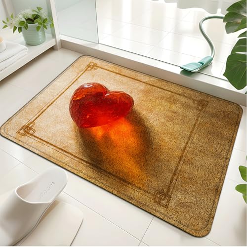 Badezimmerteppich Gelbes Muster Badematte rutschfest Flauschig,Badteppich Waschbar,Teppich Badezimmer, Weiche Mikrofaser Bad Teppich,Bathroom Mat von LWLFC