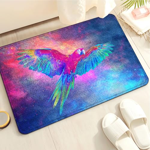 Badezimmerteppich Papagei Badematte rutschfest Flauschig,Badteppich Waschbar,Teppich Badezimmer, Weiche Mikrofaser Bad Teppich,Bathroom Mat von LWLFC