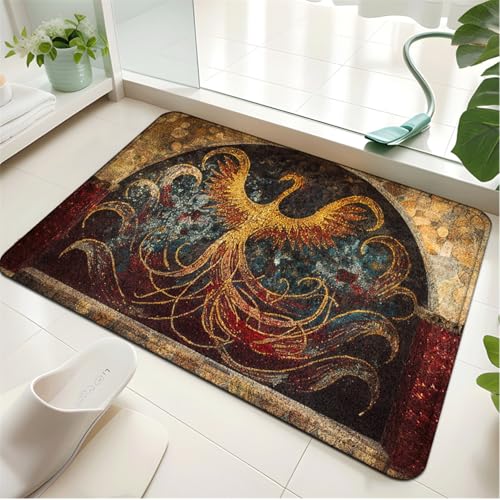Badezimmerteppich Pfauen Tiere Badematte rutschfest Flauschig,Badteppich Waschbar,Teppich Badezimmer, Weiche Mikrofaser Bad Teppich,Bathroom Mat von LWLFC