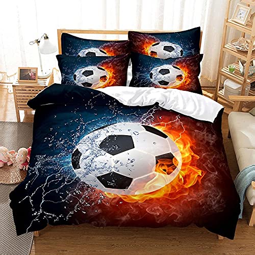 LWLFC Bettwäsche 135X200 3D Fußball Bettbezug Set 3D,Bettbezüge Mikrofaser Bettbezug mit Reißverschluss und 2 Kissenbezug 80X80cm,Bettbezug Jugendliche,Bettwäsche-Sets Modern LWLFC Bettwäsche 135X200 3D Fußball Bettbezug Set 3D,Bettbezüge Mikrofaser Bettbezug mit Reißverschluss und 2 Kissenbezug 80X80cm,Bettbezug Jugendliche,Bettwäsche-Sets Modern von LWLFC