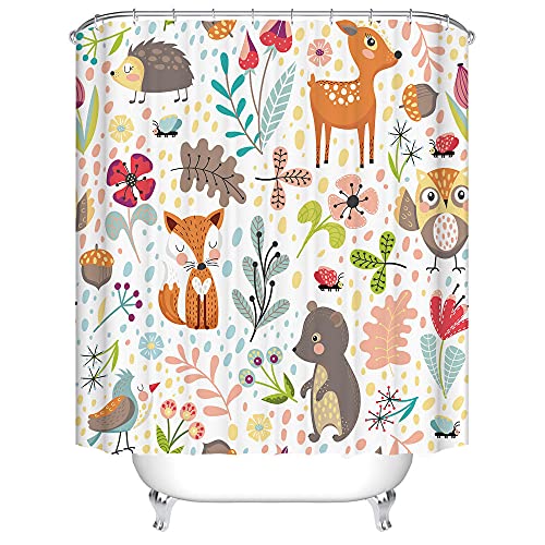 LWLFC Duschvorhang 180X180 Dschungeligel Fuchs Duschvorhang Anti-Schimmel und Wasserabweisend Shower Curtain, Duschvorhänge mit 12 Haken,Duschvorhang Textil Waschbar,Polyester LWLFC Duschvorhang 180X180 Dschungeligel Fuchs Duschvorhang Anti-Schimmel und Wasserabweisend Shower Curtain, Duschvorhänge mit 12 Haken,Duschvorhang Textil Waschbar,Polyester von LWLFC
