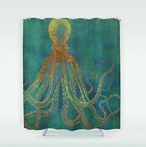 Duschvorhang 180X220 cm Lang Oktopus Duschvorhang Anti-Schimmel und Wasserabweisend Shower Curtain, Duschvorhänge mit 12 Haken,Duschvorhang Textil Waschbar,Polyester extra Long Duschvorhang 180X220 cm Lang Oktopus Duschvorhang Anti-Schimmel und Wasserabweisend Shower Curtain, Duschvorhänge mit 12 Haken,Duschvorhang Textil Waschbar,Polyester extra Long von LWLFC