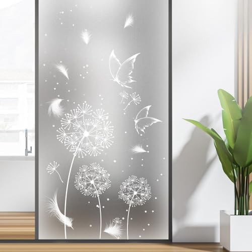Fensterfolie Blickdicht 40X60CM Anlage Sichtschutzfolie Fenster von Aussen Anti-Uv,Fenster Folie Blickschutz für Badezimmer, Duschkabine Sowie Türen, Umkleide von LWLFC