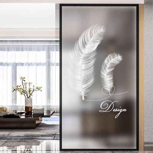 Fensterfolie Blickdicht 40X60CM Weiß Sichtschutzfolie Fenster von Aussen Anti-Uv,Fenster Folie Blickschutz für Badezimmer, Duschkabine Sowie Türen, Umkleide von LWLFC