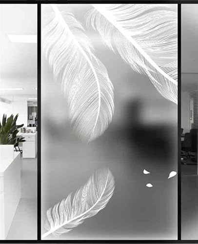 Fensterfolie Blickdicht 45X90CM Feder Sichtschutzfolie Fenster von Aussen Anti-Uv,Fenster Folie Blickschutz für Badezimmer, Duschkabine Sowie Türen, Umkleide Fensterfolie Blickdicht 45X90CM Feder Sichtschutzfolie Fenster von Aussen Anti-Uv,Fenster Folie Blickschutz für Badezimmer, Duschkabine Sowie Türen, Umkleide von LWLFC