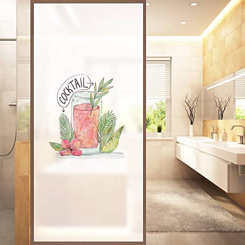 Fensterfolie Blickdicht 45x58CM Saftflasche Folie Fenster Sichtschutz,Sichtschutz Fenster Selbsthaftend,Sichtschutzfolie Fenster Innen,Fensterfolie Sichtschutz Anti-Uv von LWLFC