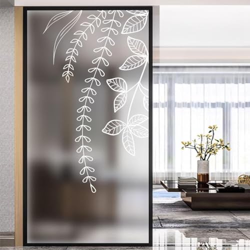 Fensterfolie Blickdicht 45x75cm Blatt Sichtschutzfolie Fenster von Aussen Anti-Uv,Fenster Folie Blickschutz für Badezimmer, Duschkabine Sowie Türen, Umkleide von LWLFC
