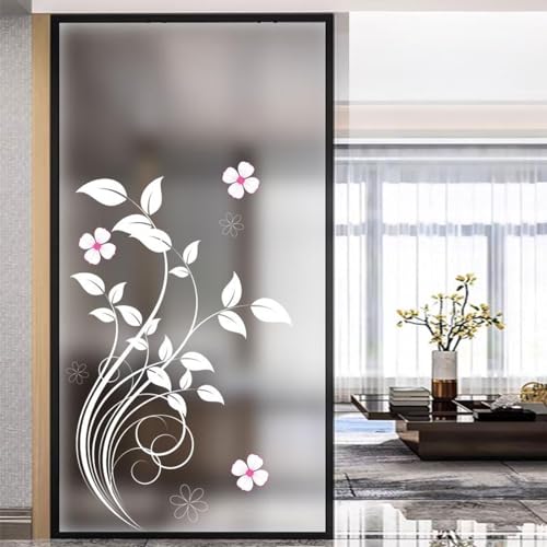 Fensterfolie Blickdicht 45x75cm Rosa Sichtschutzfolie Fenster von Aussen Anti-Uv,Fenster Folie Blickschutz für Badezimmer, Duschkabine Sowie Türen, Umkleide von LWLFC