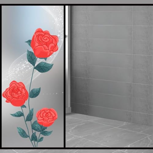 Fensterfolie Sonnenschutz Blickdicht von AussenRose Statisch Selbsthaftend Dekorative Folie, Abnehmbare Glasfolien Anti-UV, für Badezimmer küche Fensterfolie Sonnenschutz Blickdicht von AussenRose Statisch Selbsthaftend Dekorative Folie, Abnehmbare Glasfolien Anti-UV, für Badezimmer küche von LWLFC