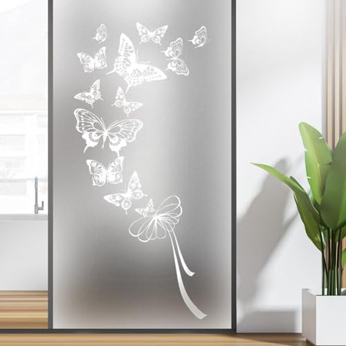 Fensterfolie Sonnenschutz Blickdicht von AussenSchmetterling Statisch Selbsthaftend Dekorative Folie, Abnehmbare Glasfolien Anti-UV, für Badezimmer küche Fensterfolie Sonnenschutz Blickdicht von AussenSchmetterling Statisch Selbsthaftend Dekorative Folie, Abnehmbare Glasfolien Anti-UV, für Badezimmer küche von LWLFC