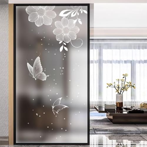 Fensterfolie Sonnenschutz Blickdicht von AussenSchmetterling Und Blume Statisch Selbsthaftend Dekorative Folie, Abnehmbare Glasfolien Anti-UV, für Badezimmer küche Fensterfolie Sonnenschutz Blickdicht von AussenSchmetterling Und Blume Statisch Selbsthaftend Dekorative Folie, Abnehmbare Glasfolien Anti-UV, für Badezimmer küche von LWLFC