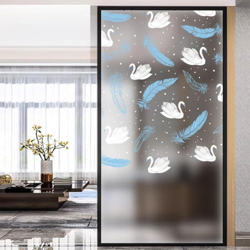 Fensterfolie Sonnenschutz Blickdicht von AussenSchwan Statisch Selbsthaftend Dekorative Folie, Abnehmbare Glasfolien Anti-UV, für Badezimmer küche Fensterfolie Sonnenschutz Blickdicht von AussenSchwan Statisch Selbsthaftend Dekorative Folie, Abnehmbare Glasfolien Anti-UV, für Badezimmer küche von LWLFC