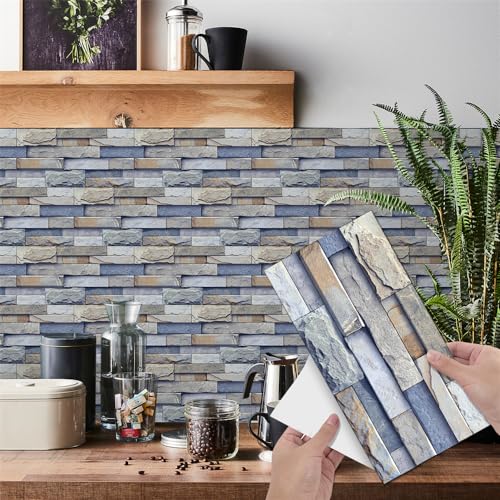 Fliesenaufkleber 14x28 cm Blaugrau Klebefliesen Küchenrückwand Folie Selbstklebende Fliesen Fliesenaufkleber Küche Badezimmer Fliesenfolie Vinyl Selbstklebend Wasserdicht Fliesenaufkleber 14x28 cm Blaugrau Klebefliesen Küchenrückwand Folie Selbstklebende Fliesen Fliesenaufkleber Küche Badezimmer Fliesenfolie Vinyl Selbstklebend Wasserdicht von LWLFC