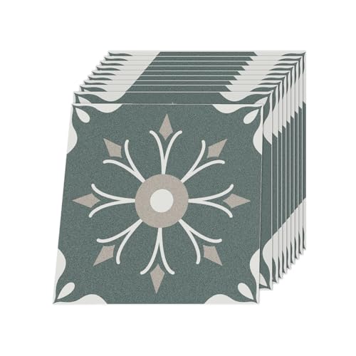 Fliesenaufkleber 20X20Cm Retro Grün Fliesenaufkleber Bad,Klebefliesen Küche,Wandfliesen Selbstklebend,Fliesenfolie Küche,Selbstklebende Fliesen,Peel And Stick Tiles von LWLFC