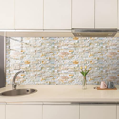 Fliesenaufkleber Bad 15x30cm Alter Backstein Klebefliesen Küchenrückwand Folie Selbstklebende Fliesen Fliesenaufkleber Küche Badezimmer Fliesenfolie Vinyl Selbstklebend Wasserdicht von LWLFC