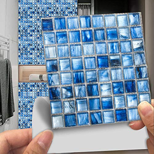 Fliesenaufkleber Bad Ornament Blau 3D 10 Stück Klebefliesen Küchenrückwand Folie Selbstklebende Fliesen Fliesenaufkleber Küche Badezimmer Fliesenfolie Vinyl Selbstklebend Wasserdicht Fliesenaufkleber Bad Ornament Blau 3D 10 Stück Klebefliesen Küchenrückwand Folie Selbstklebende Fliesen Fliesenaufkleber Küche Badezimmer Fliesenfolie Vinyl Selbstklebend Wasserdicht von LWLFC