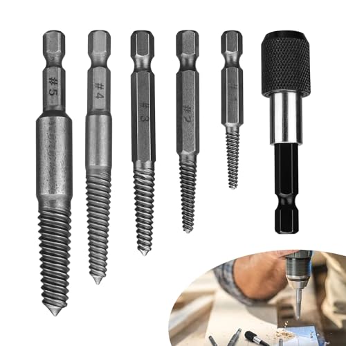 LWLWA 6 Stück Screw Extractor, Reiner Stahl Schraubenlöser, mit Magnetischem Schraubendreher-Bithalter Schraubenausdreher, Hohe Härte, für Griffe, Elektroschrauber, Handbohrmaschinen LWLWA 6 Stück Screw Extractor, Reiner Stahl Schraubenlöser, mit Magnetischem Schraubendreher-Bithalter Schraubenausdreher, Hohe Härte, für Griffe, Elektroschrauber, Handbohrmaschinen von LWLWA