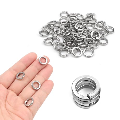 LWLWA Federscheiben M8 100 Stück, Öffnung Spiralförmige Federscheiben, 304 Edelstahl Federringe M8, Geeignet für Die Reparatur zu Hause und DIY-Bastelprodukt-Verriegelungsschrauben von LWLWA