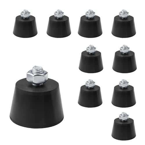 LWLWA Gummifüße Schraubbar, 10 Stück Stellfüße, Edelstahl Gummipuffer M8, Höhe Erhöhen Möbelfüße, Anti-Rutsch, für Möbel Fitnessgeräte Maschinen von LWLWA
