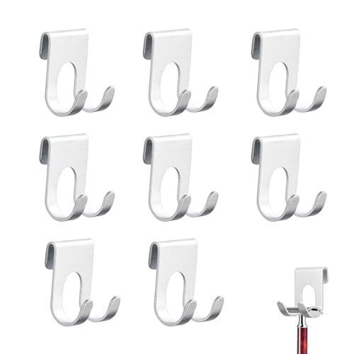 LWLWA Rasierhalter, 8 Stück Halterung für Rasierer Dusche, Selbstklebender Umgekehrter Haken aus Space Aluminium, Silber Rasierhalter Dusche, Rasierer Clip, für Aufhängen Rasierern, Handtüchern von LWLWA