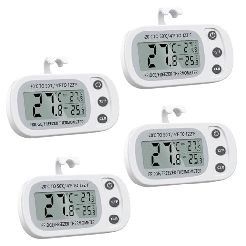 Kühlschrank Thermometer,4Stk Wasserdicht Digital Gefrierschrank Thermometer,Zimmerthermometer mit Haken Magnetisch,LCD Display lesen,Max Min Rekord Funktion,für Hause,Bars,Cafés,Kühlschrank,Gewächshau Kühlschrank Thermometer,4Stk Wasserdicht Digital Gefrierschrank Thermometer,Zimmerthermometer mit Haken Magnetisch,LCD Display lesen,Max Min Rekord Funktion,für Hause,Bars,Cafés,Kühlschrank,Gewächshau von LWMTT