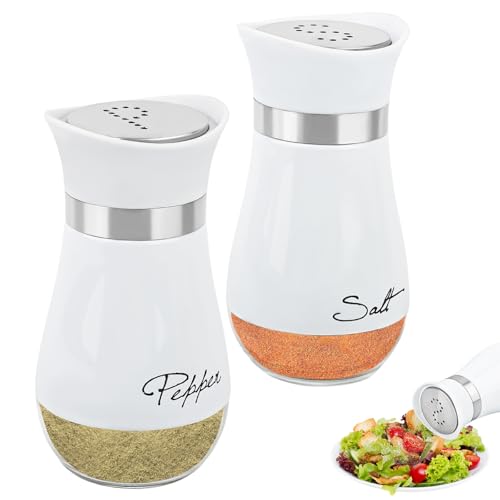 Edelstahl Salz- und Pfefferstreuer Set,Salz und Pfefferstreuer Glasboden,Weiß,Salzstreuer für Küche, Grillen im Freien,BBQ,Wohnmobil Nachzufüllen Edelstahl Salz- und Pfefferstreuer Set,Salz und Pfefferstreuer Glasboden,Weiß,Salzstreuer für Küche, Grillen im Freien,BBQ,Wohnmobil Nachzufüllen von LWMTT