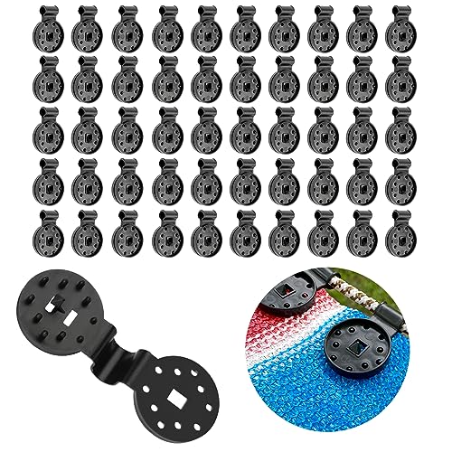Kunststoff Schattenstoff Clips,Kunststoff Clips für Schutztuch Mit Öse Schattiernetz Clip,Klammern Sonnenschirmnet Befestigungsclips für Verbindungsseile Schattennetze Leitplanken(50, Schwarz) von LWMTT