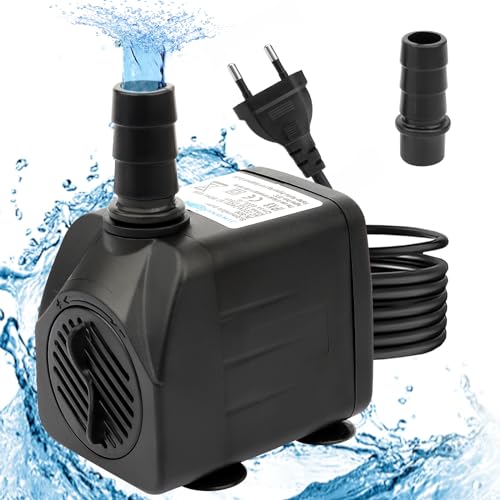 Mini Wasserpumpen(800L/H,16W)，Ultraleise Teichpumpen,Aquariumpump für Teich Brunnen Aquarium Garten,Tauchpumpe Klein mit 1.4m Netzkabel Submersible Pumpe mit 4 starken Saugnäpfen von LWMTT
