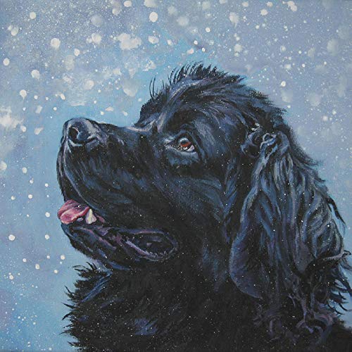 LWOHDKHK Diamant Painting Kinder 5D Diamond Painting Kits, Neufundland im schneeschwarzen Hund DIY Malen Nach Zahlen Erwachsene Diamant Malerei für Haus Wand Dekorationen von LWOHDKHK