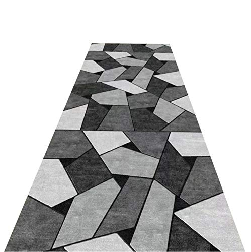 Flur Läufer Teppich Geometrisches Patchwork-Design Langen Teppichläufer rutschfest Bodenmatte Für Treppen Korridor Wohnzimmer,Waschmaschinenfest,Anpassbar,2,140x250cm von LWPCP