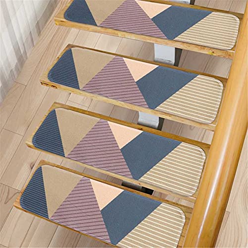 LWPCP 27.5''X8'' Treppenstufen Matten Selbstklebend Stufenteppich Rechteckig rutschfest Wendeltreppe Weich Teppich Innen StoßDäMpfung Treppenteppiche für Holz Marmor,14pcs von LWPCP