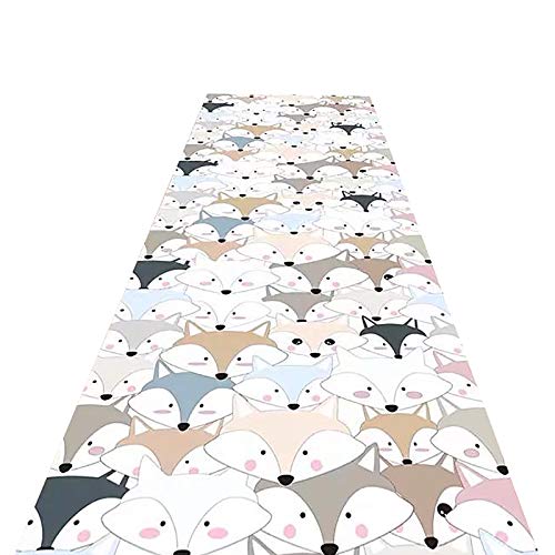 LWPCP Teppich für Kinderzimmer, 3D-Fuchs und Elefant, langer Flurteppich, Läufer für Kinderzimmer, Märkte, Freizeitpark, weich und rutschfest, 2,80 x 800 cm von LWPCP