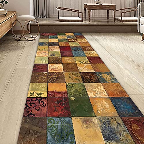 Teppich Läufer Flur Vintage, Teppich Läufer rutschfest Waschbar, Teppichläufer Polyester für Wohnzimmer/Flur/Büro/Schlafzimmer/Küche, Anpassbar,80x400CM Teppich Läufer Flur Vintage, Teppich Läufer rutschfest Waschbar, Teppichläufer Polyester für Wohnzimmer/Flur/Büro/Schlafzimmer/Küche, Anpassbar,80x400CM von LWPCP