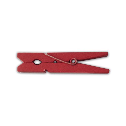LWR CRAFTS Kleine Wäscheklammern aus Holz 1-7/8″ 4,8 cm 50 Stück pro Packung (Rot) von LWR CRAFTS