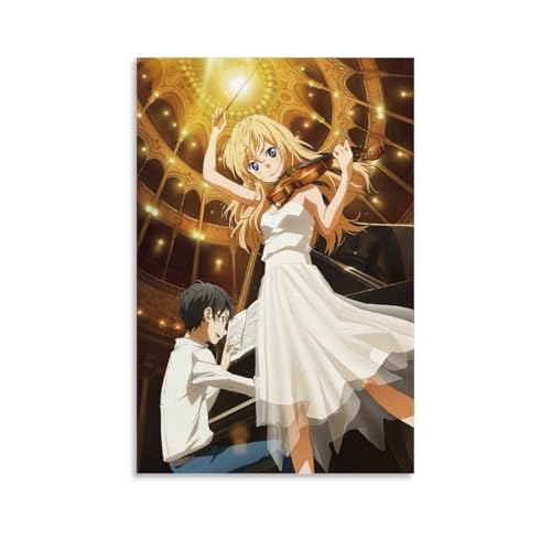 LWSCYMX Kunstdruck auf Leinwand, Motiv: "Your Lie in April", klassisches Anime-Motiv, Wandkunst, dekoratives Gemälde, Poster, 40 x 60 cm, ungerahmter Stil LWSCYMX Kunstdruck auf Leinwand, Motiv: "Your Lie in April", klassisches Anime-Motiv, Wandkunst, dekoratives Gemälde, Poster, 40 x 60 cm, ungerahmter Stil von LWSCYMX